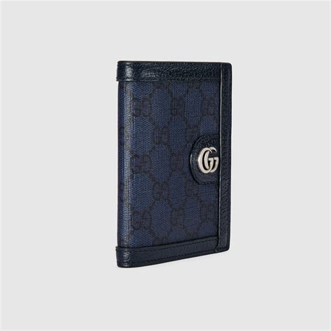 Ophidia GG card case in blue and dark blue Supreme 